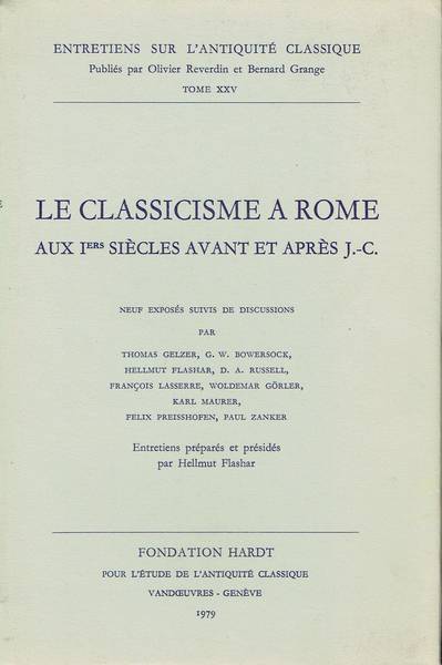 Le classicisme a Rome aux 1. siècles avant et après J. C.