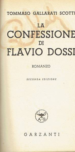 La confessione di Flavio Dossi : romanzo