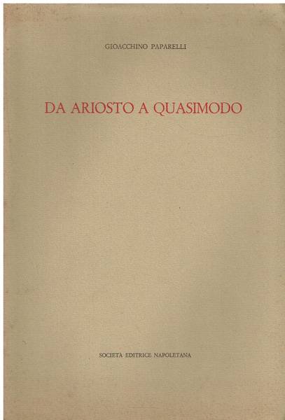 Da Ariosto a Quasimodo : saggi
