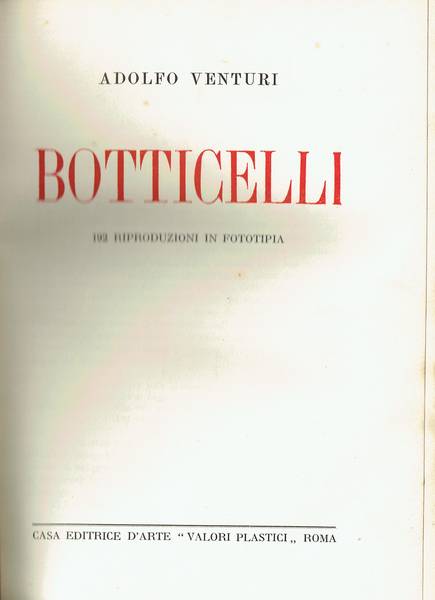 Botticelli : 192 riproduzioni in fototipia
