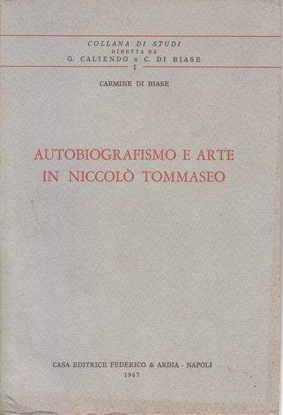Autobiografismo e arte in Niccolo Tommaseo : saggi