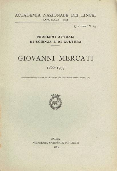 Giovanni Mercati : 1866-1957