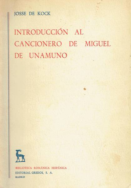 Introducción al Cancionero de Miguel de Unamuno